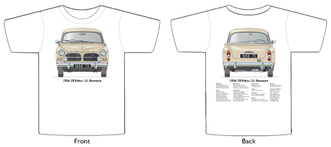 Volvo Amazon 4 door 1956-70 T-shirt Front & Back